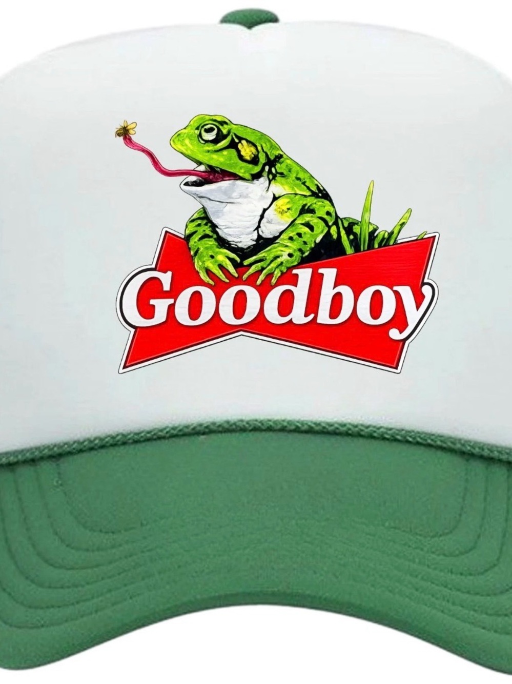 Good Boy Frog Foam Trucker Mesh Snapback Printed Green